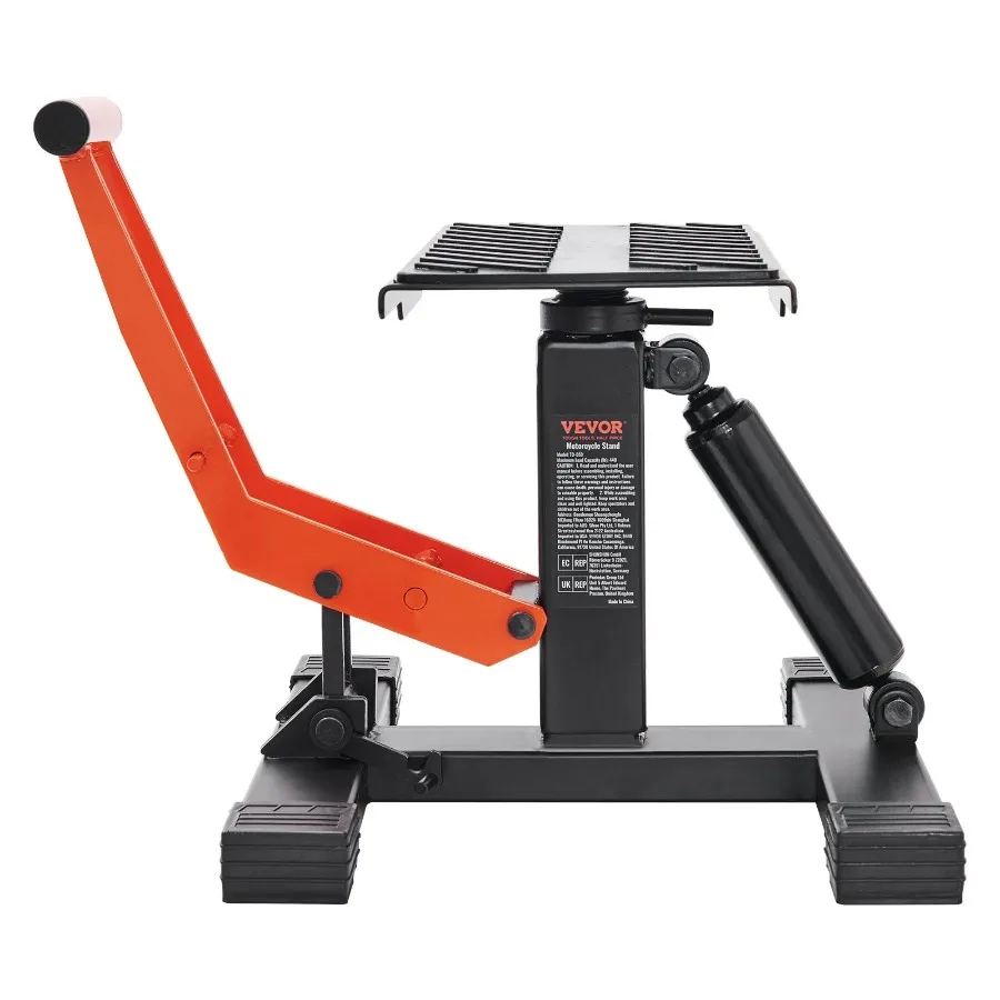 

Dirt Bike Lift Stand Motorcycle Jack Lift Stand 440 lbs Capacity and Hydraulic Lift Operation Adjustable Height Hoist Table fo