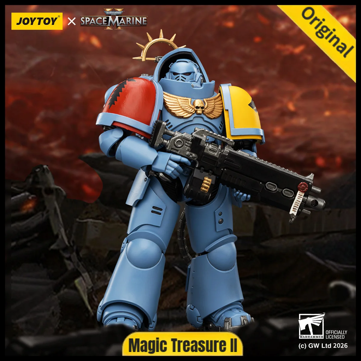 【JOYTOY】Warhammer 40K Game Edition Space Wolves Heavy Intercessor with Heavy Bolt Rifle and Bolt Pistol 1/18 Toys