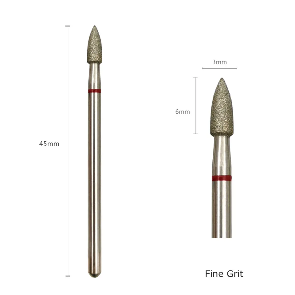 HYTOOS Cone Diamond Burr Nail Drill Bits Rotary Russian Cuticle Bit  Electric Manicure Drill Tool Nails Accessories