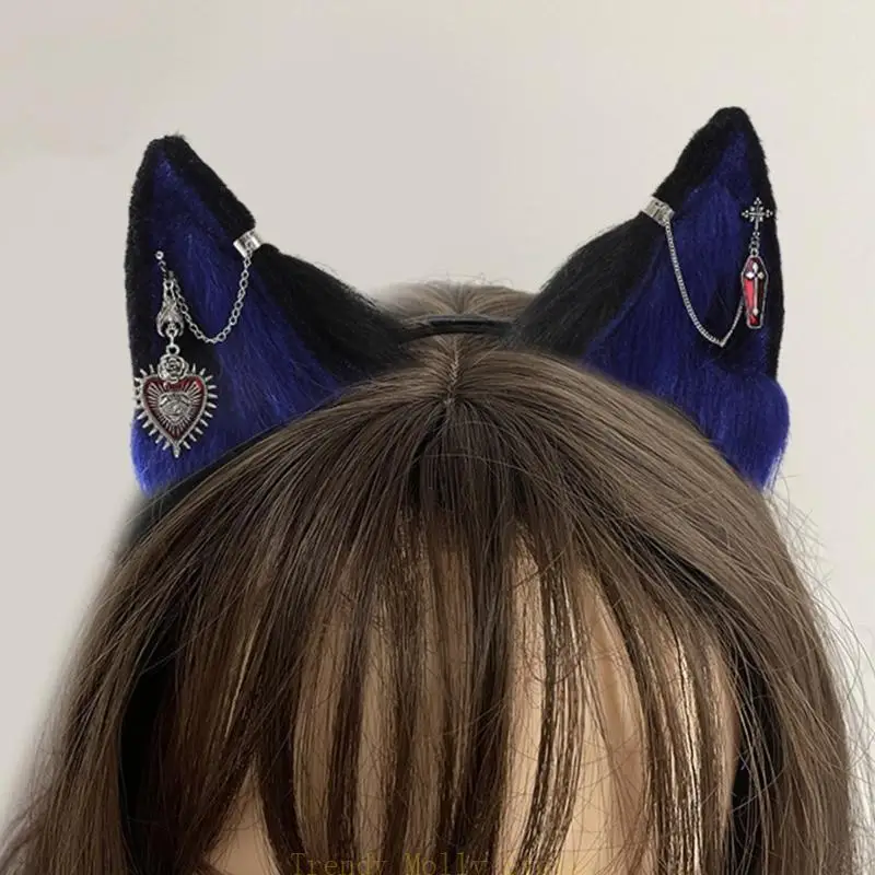 N5KB Furry Ear Hairhoop Girl Nhập vai Đạo cụ Part