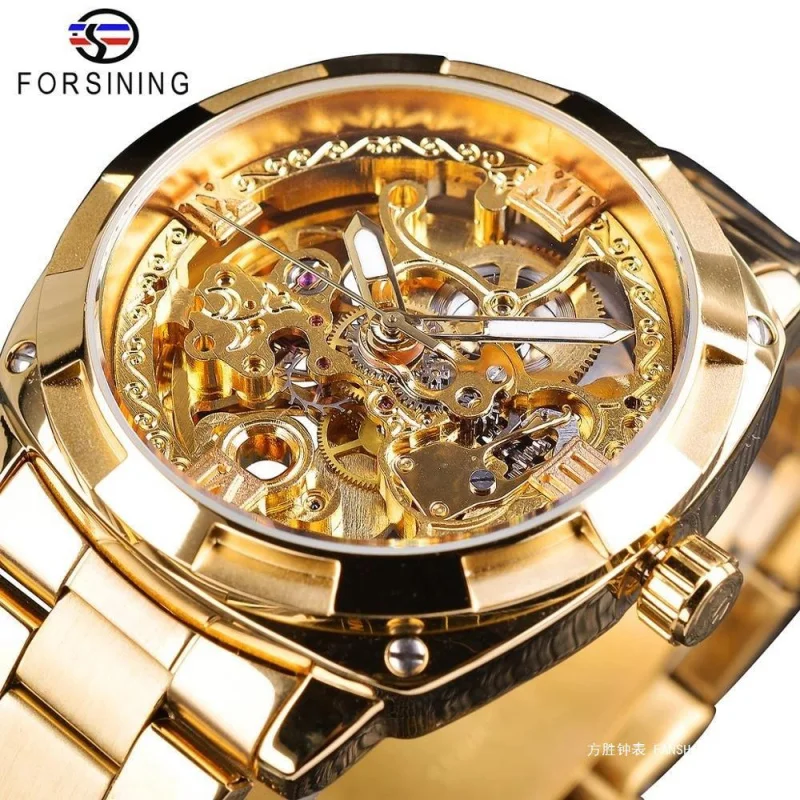 Official brand free shippingFashion Luxury Automatic Men's Hollow Luminous Waterproof Watch