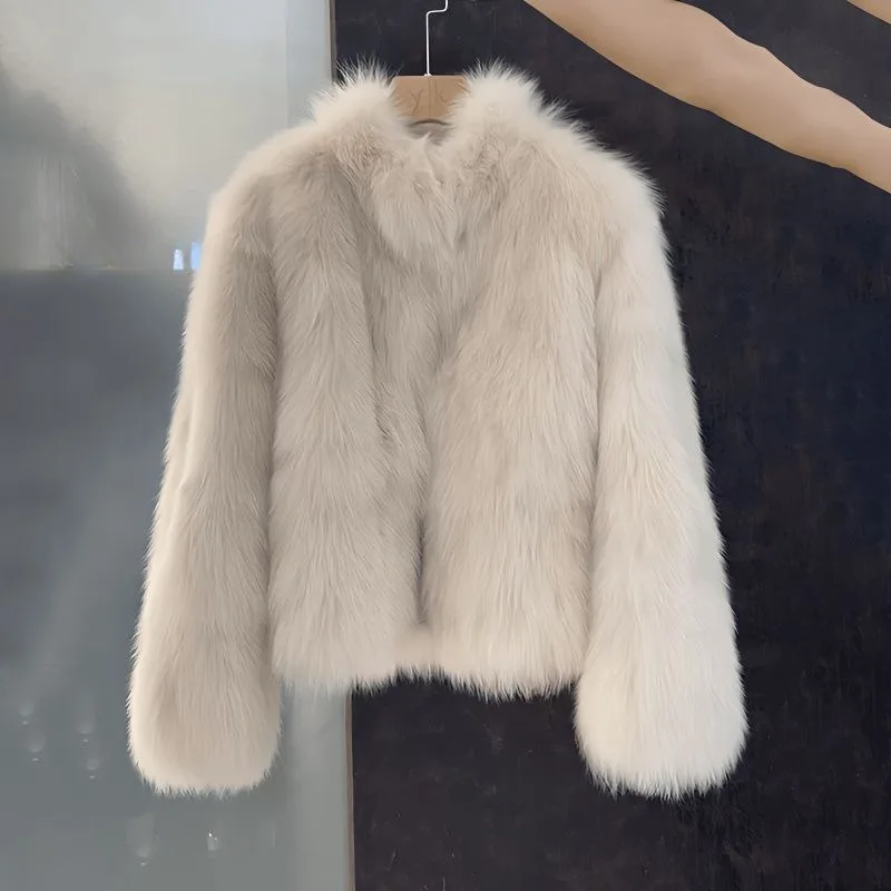 여성용 모피 짧은 모피 코트, 여우 작은 향수 스타일 코트, 높은 외관 수준 및 하이 퀄리티, 가을 겨울, 신상