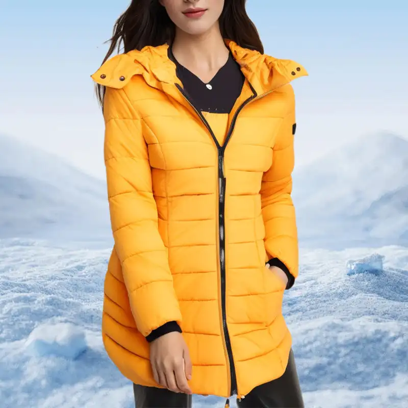 Vrouwen Winter Puffer Jas Warme Capuchon Halflange Jas Met Rits