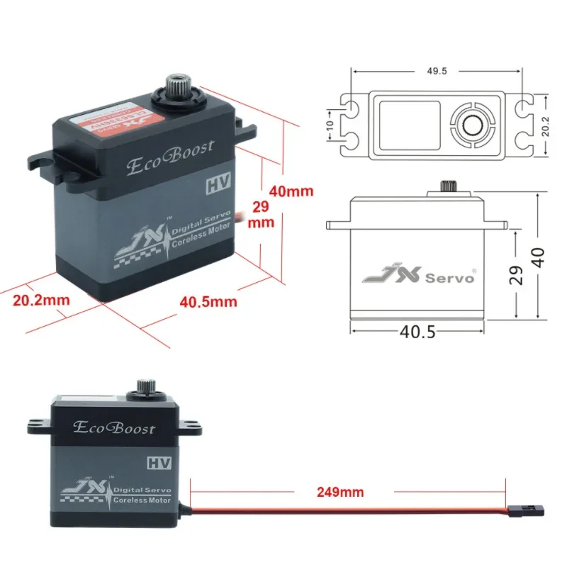JX CLS6336HV 36 كجم 6-7.4 فولت عزم دوران كبير عالي الجهد 180 درجة CNC أجهزة رقمية بدون قلب لنماذج هليكوبتر RC