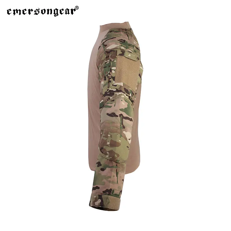 Emersongear, camisas de combate táctico, camisetas para hombre, camisetas de caza al aire libre, ropa Airsoft, camiseta de manga larga de camuflaje para senderismo MC