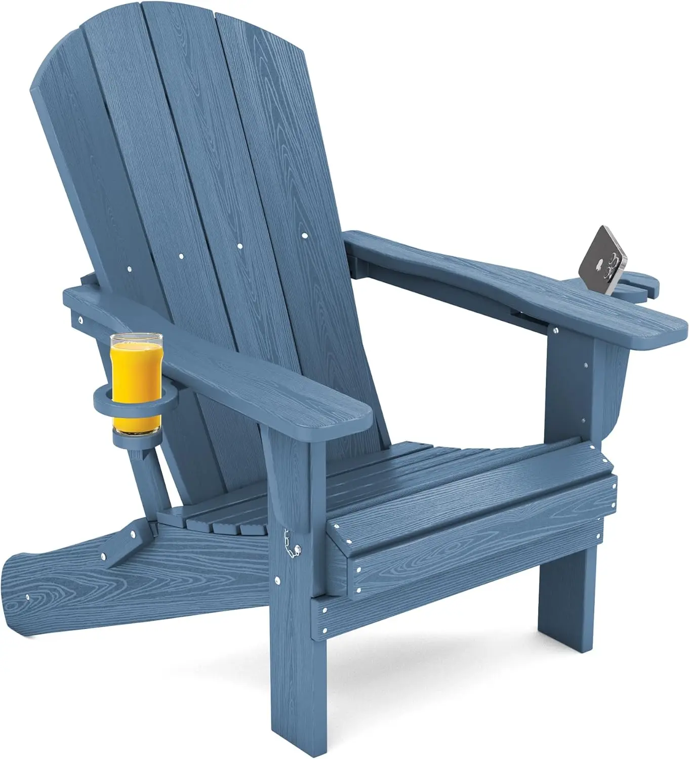 

Folding Adirondack Chair, HDPE Adirondack Chairs, Plastic Outdoor Chairs- Looks Exactly Like Real Wood- Navy