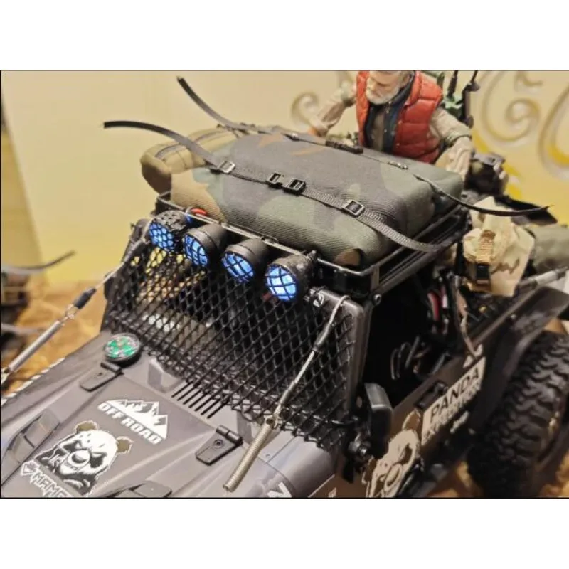 

1/12 MJX H12Y Metal Roof Rack with LED Lights-Include Tent Bag&Leather Roll, Manual Switch, Y-Cable Fan Link, No-Mod RC Crawler