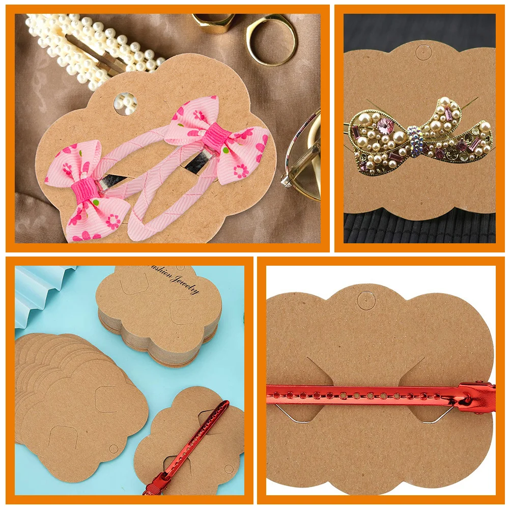 

200Pcs Necklace Display Cards Kraft Paper Jewelry Packaging Cards for Necklaces Bracelets Earrings Display Jewelry Supplies