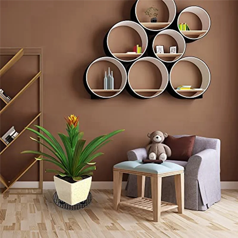 

6-пакеточные горшки для выравнивания растений, черные круглые для защиты пола в помещении и на открытом воздухе в саду