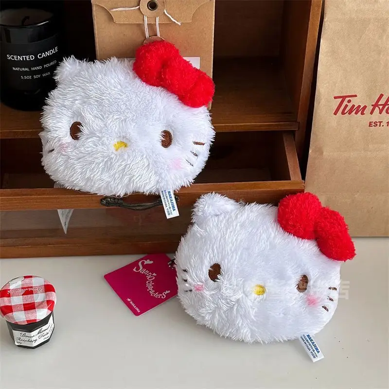 New  Hello Kitty Wallet Cute Bow Pendant Cartoon Plush Earphones Lipstick Storage Bag Anime Character Pendant Gift