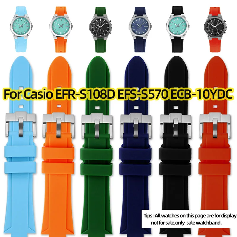 Waterproof And Sweat Resistant Silicone Watch Band For Casio EFR-S108D EFS-S570 ECB-10YDC Modify Watchstrap