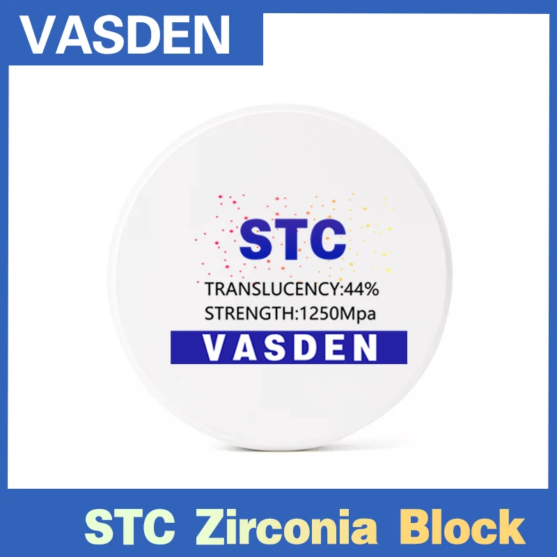 Vasden-Disco De Zircônia Para Laboratório Dental, Bloco De Zircônia, Disco De Zircônio, Disco De Zircônio, Bloco De Zircônia, Cor Branca, 98mm, STC B1, B2, B3