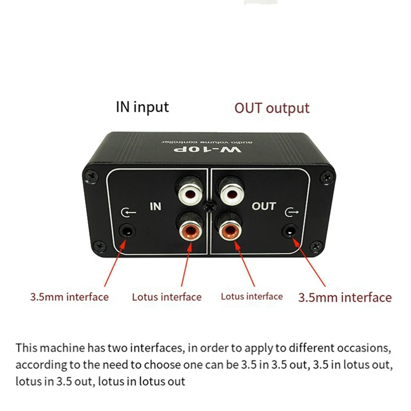 Imagem -02 - Controlador de Volume Portátil Pré Amplificador 3.5 mm Dual Channel Stereo Audio Mini Balance Music Home Sound Durable W10p