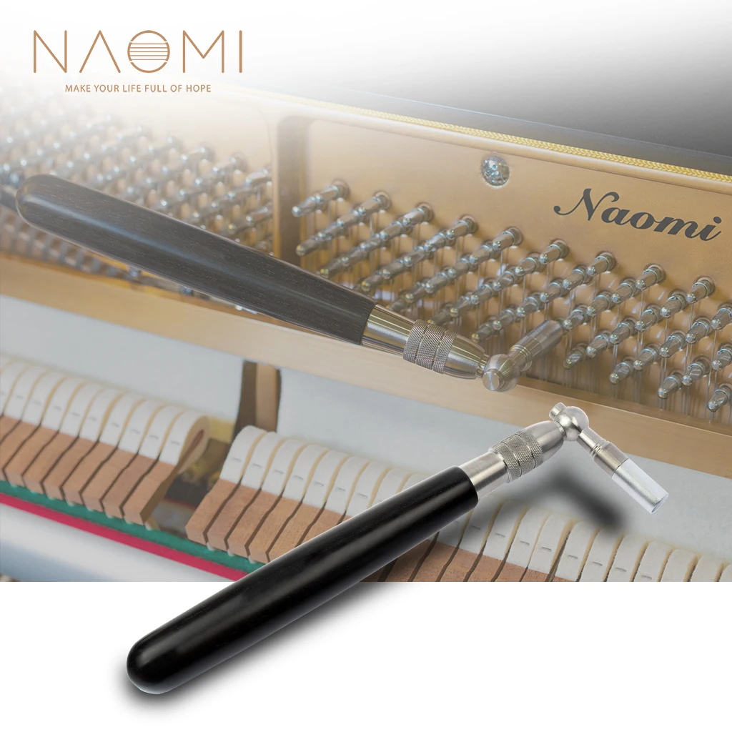 NAOMI Professional Piano Tuning Hammer Wrench Tool Octagon Core Stainless Steel Hammer Sandalwood Handle Piano Tuning Tool#1102C