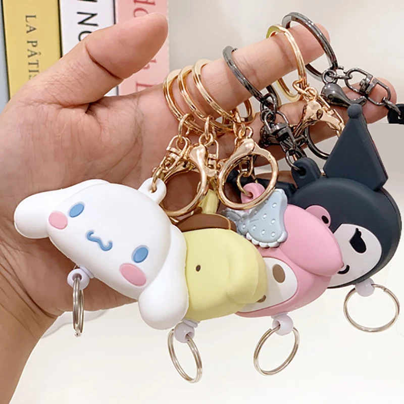 1Pc Sanrio My Melody Kuromi Cute Cartoon Keychains Easy-pull Buckle Retractable Key Rings Key Chains Pendant