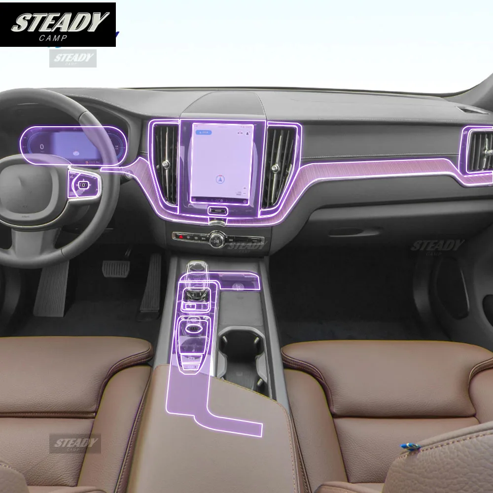 

Для Volvo XC60 Recharge 2019-2024 салон автомобиля, центральная консоль, прозрачная защитная пленка из ТПУ, краска, наклейка против царапин, ЖК-дисплей PPF
