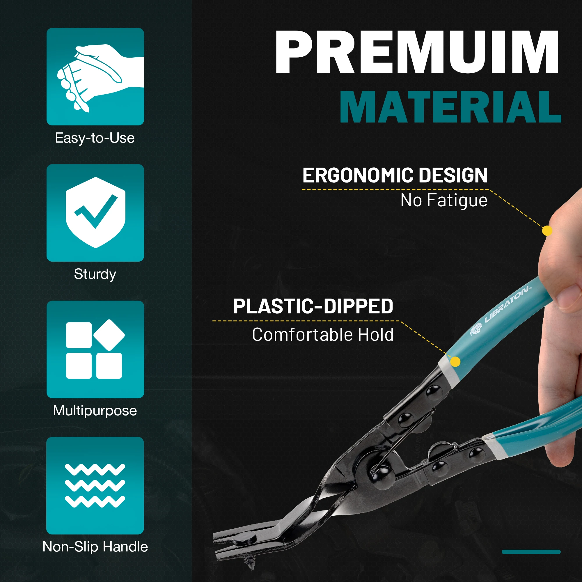 Libraton Auto Clip Pinze Strumento Pannello Clip Pinza Dispositivo di Rimozione di Fissaggio Automotive Auto Trim e Porta Pannello Rimozione Rivetto Strumento di Riparazione 1 pz