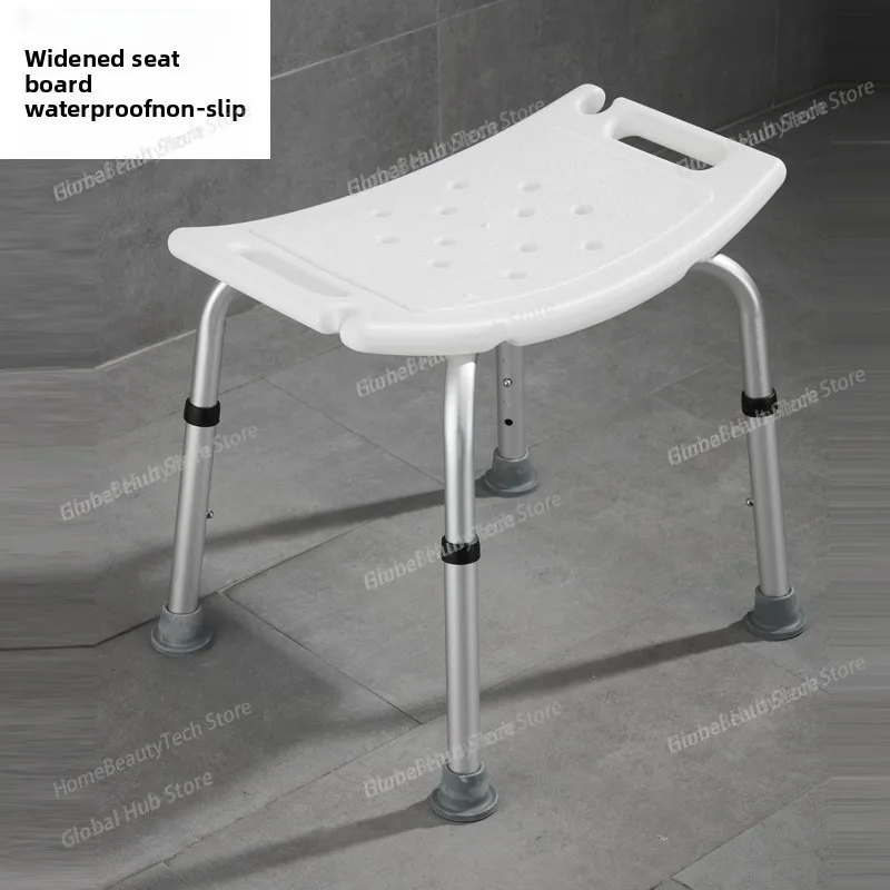 Bathroom and Shower Chair Elderly Folding Bath Chair Furniture Stool Shower Bench Non-slip Bath Chair 6 Gears Height Adjustable