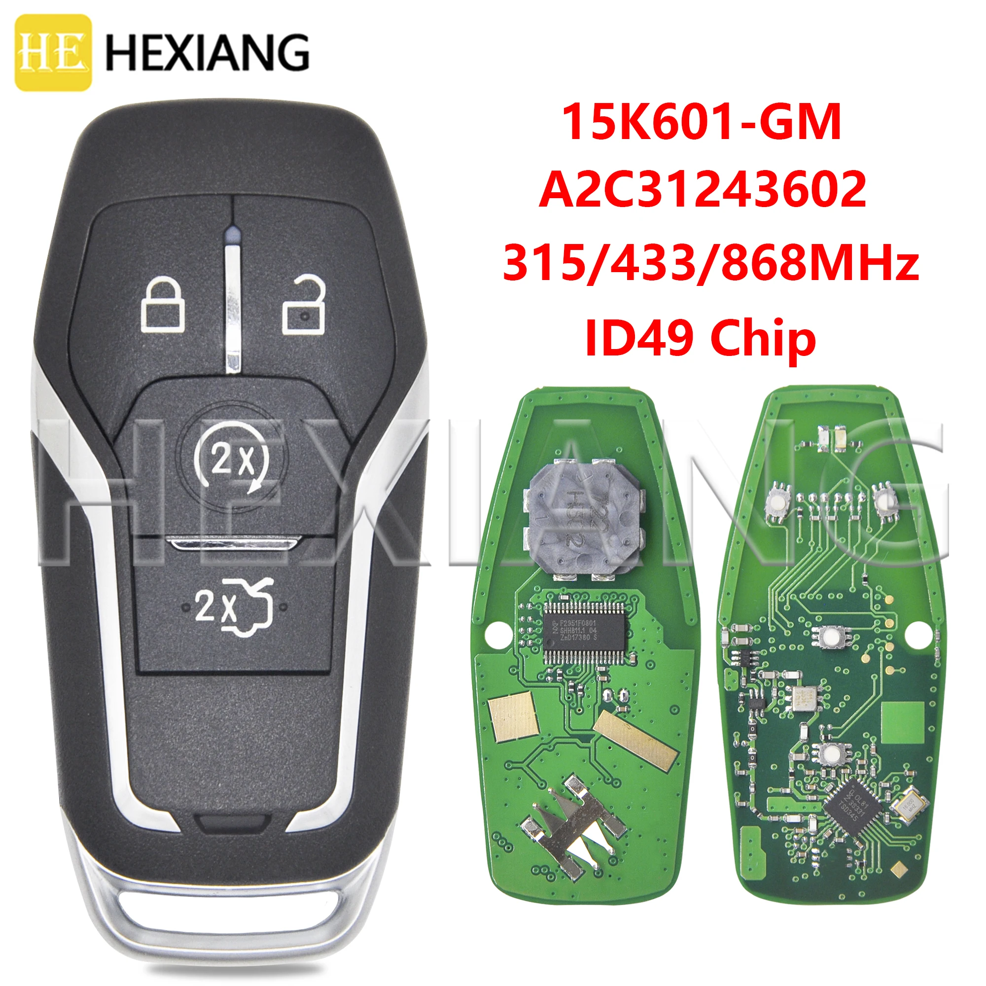 HE A2C 31243602   15K601-GM ID49Chip 315/433/868MHz Keyless Go Car Remote Key dla Ford Mustang Edge Explorer Fusion Mondeo Kuga