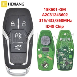 HE A2C 31243602   15K601-GM ID49Chip 315/433/868MHz Keyless Go Car Remote Key dla Ford Mustang Edge Explorer Fusion Mondeo Kuga