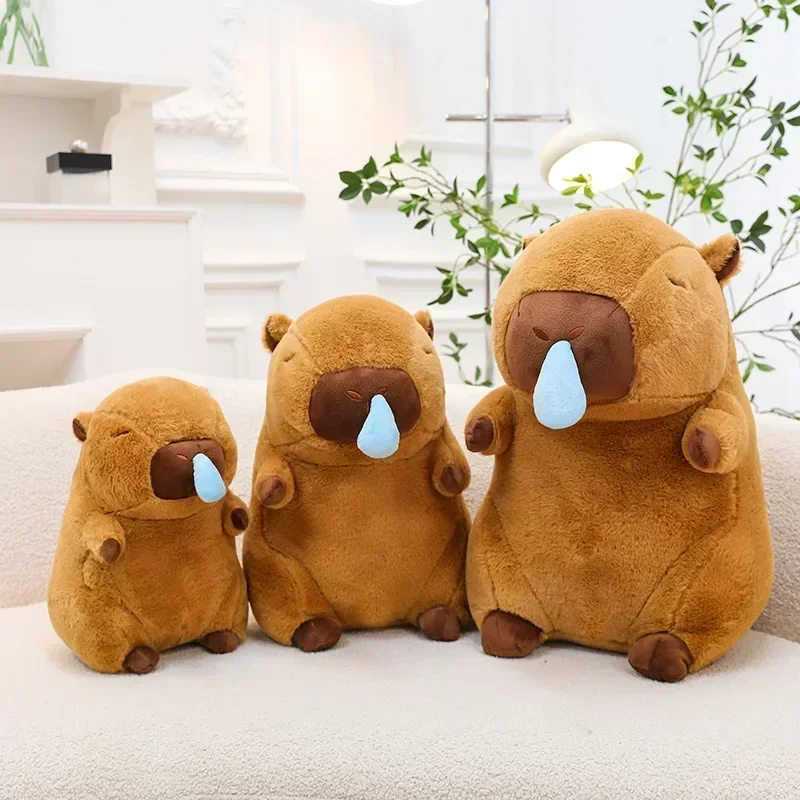 Runny Nose Capybara Stuffed Doll,Cute Capybara Plush Pillow,Soft Capybara Plush Doll for Kids Birthdays Gift