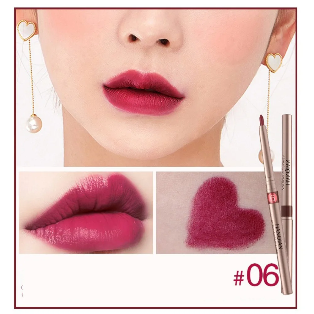 New Automatic Rotary Matte Lipliner Moisturizing Waterproof Nude Lipstick Portable Long-lasting Contour Lipstick Women