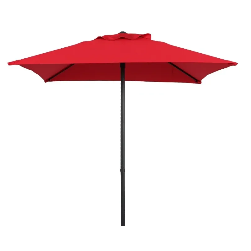 

Hot Sale.NEW Square Red Patio Umbrella, Push-Up Function-Home