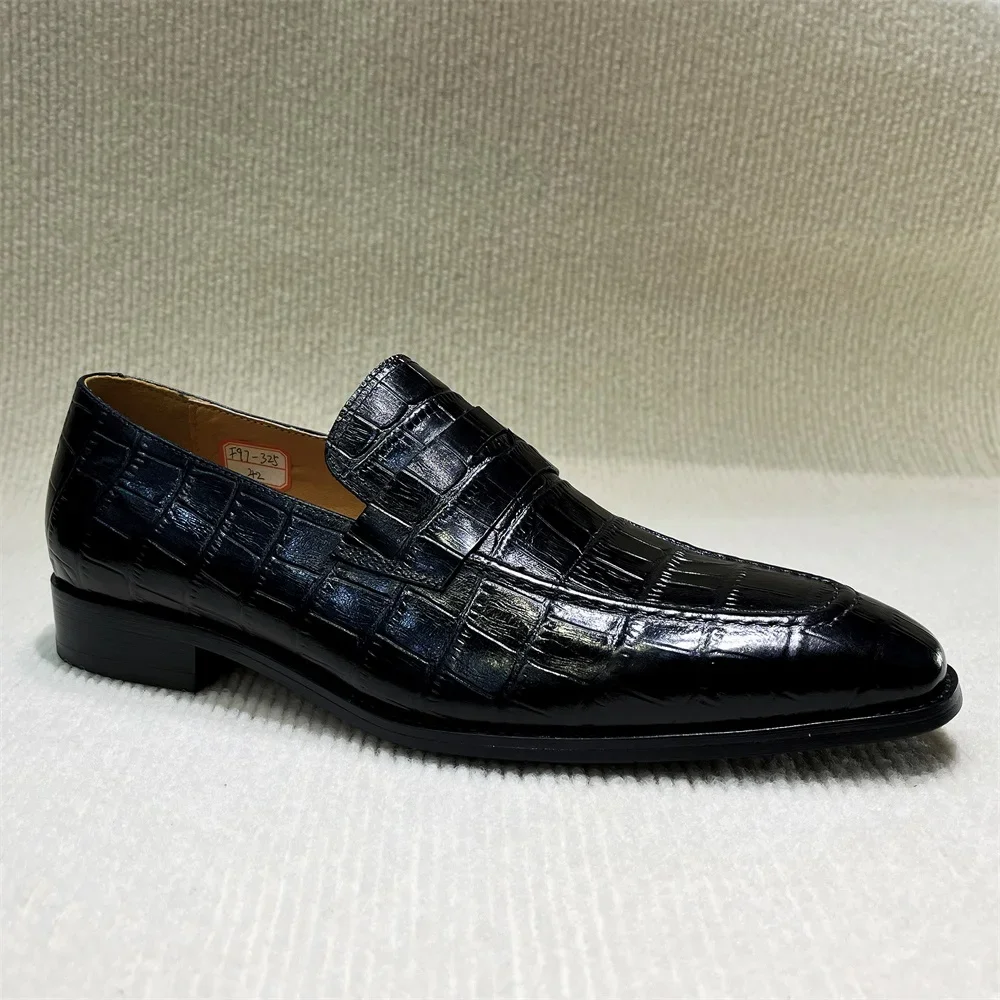 Italian Breathable Men\'s Pointed Loafers Slip-on Casual Shoes for Wedding Business Office Prom Formal Wear