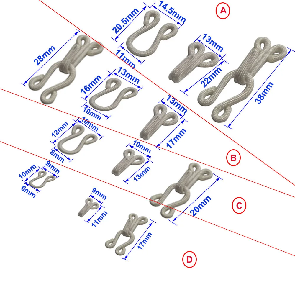 100sets/lot  Fabric Covered Brass Hook/Eye Closure Bra Back Repair Fasteners Sew On Fur Coat Suit Trousers