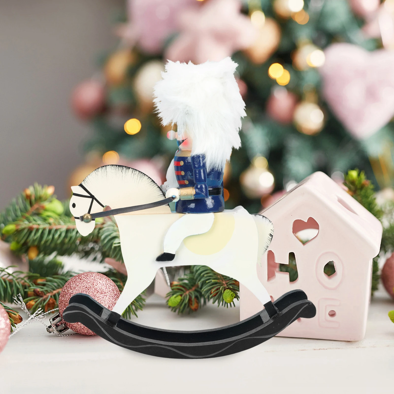 

Puppet Nutcracker Puppets Horse Christmas Decoration Wood Centerpieces for Tables
