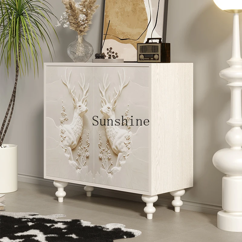 

American light luxury simple entrance cabinet integrated living room wall decorative cabinet