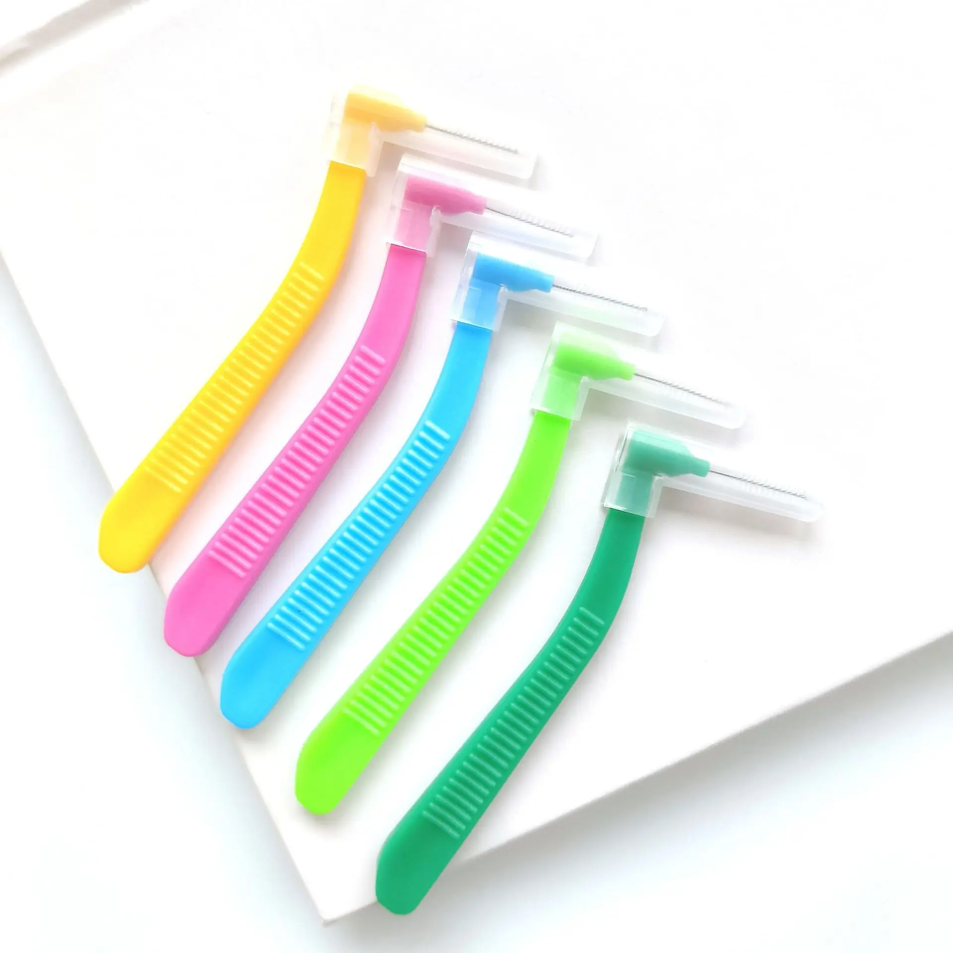 16pcs/box L Shape Push-Pull Interdental Brush Orthodontic Toothpick Teeth Whitening Tooth Pick ToothBrush Oral Hygiene Care