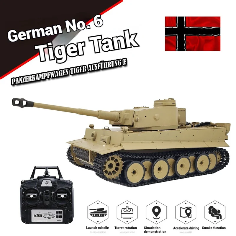 

COOLBANIK 1:16 немецкий тигр, тип 52 см, тигр I, тяжелый танк с дистанционным управлением, излучение дыма, звуковой эффект, имитационная модель игрушки