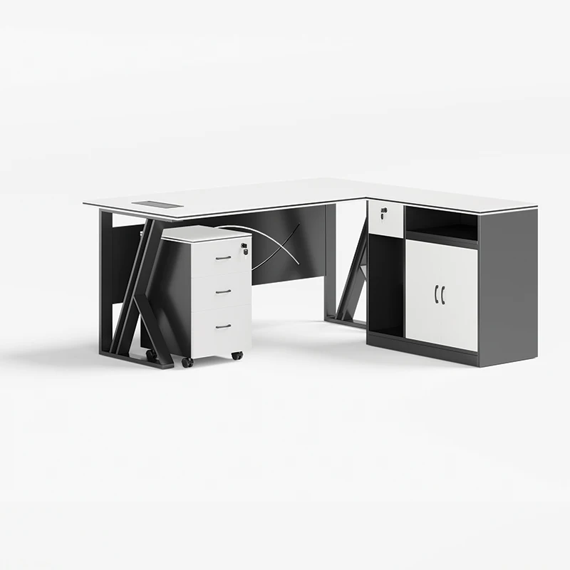 مكتب مكتب مخصص من المصنع مع طاولة مكتب بأدراج حديثة