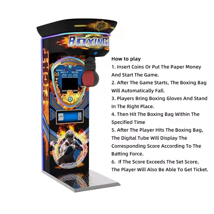 เครื่องเล่นเกมต่อยมวยแบบหยอดเหรียญในร้านเกม