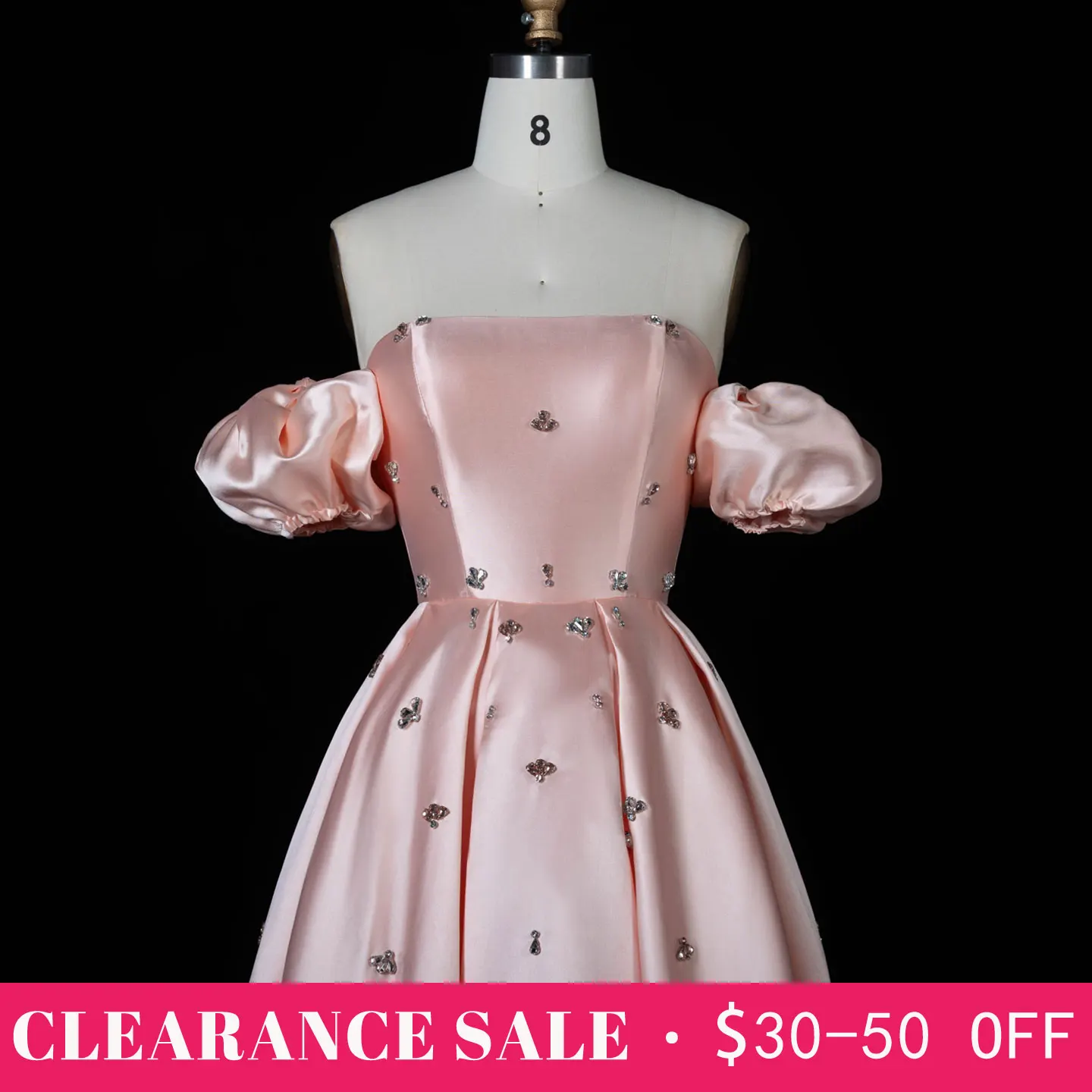 Sharon Sharon Said Super Discounts Elegant Pink Strapless Satin A-Line Evening Dress Pleated Off Shoulder Women Party Formal Gown SS442 - Aliexpress Deal