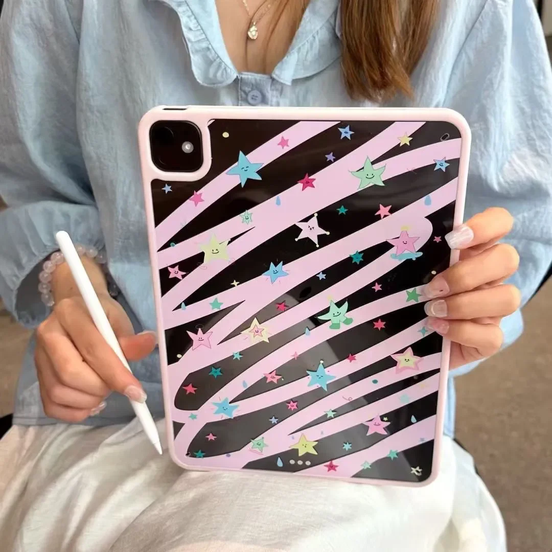 

Чехол для планшетов Irregular Line Stars Y2K Girl для iPad Pro 13 (11-го поколения, M5, M4), 12.9 (A16, 10-го, 8-го, 7-го, 9-го, 10-го поколений), iPad Air 11 (M2, M3), Mini