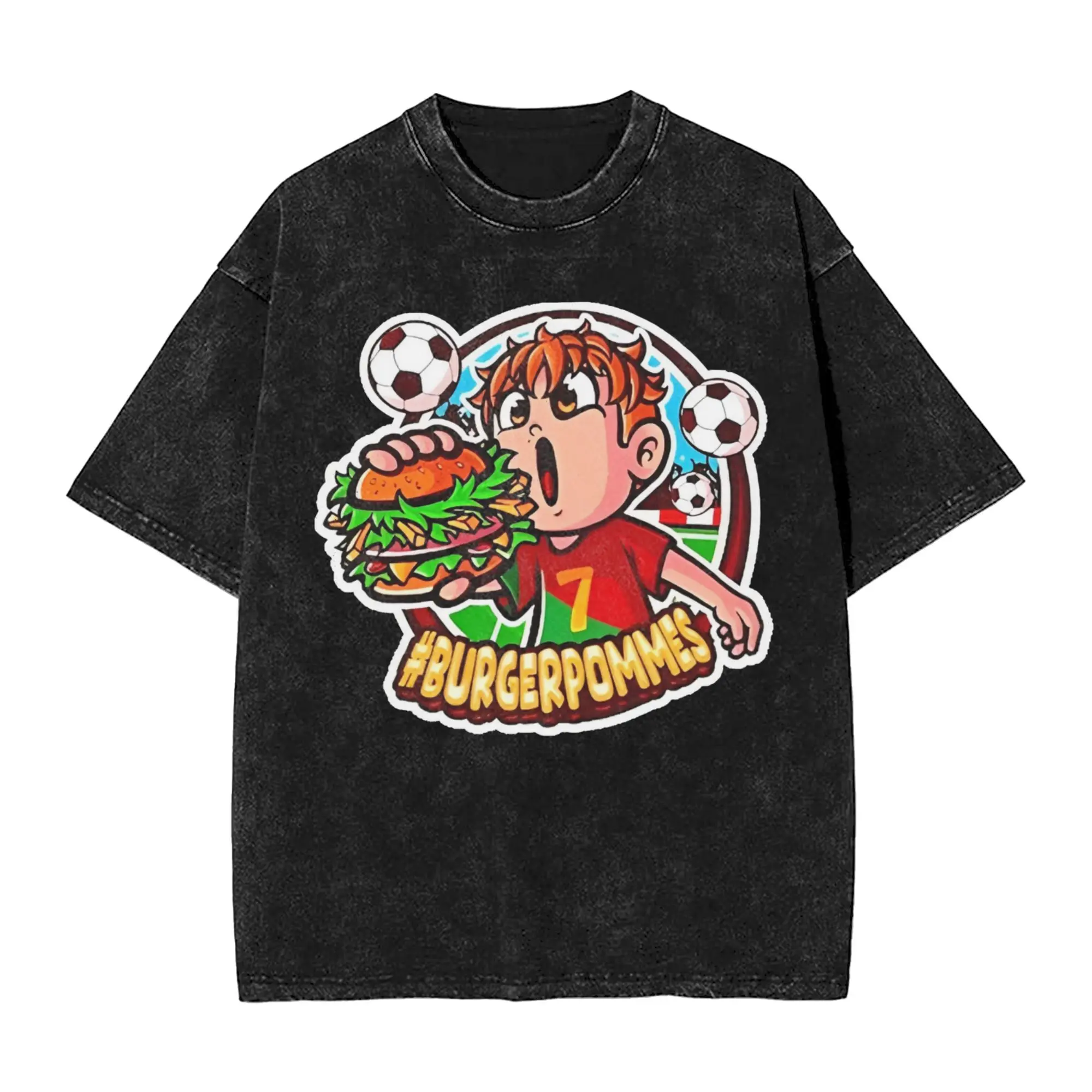 Burgerpommes LukasBS ICrimax  T-Shirt  Harajuku T-Shirts Short Sleeve Vintage Tops Beach Cotton Crewneck Oversized Clothes