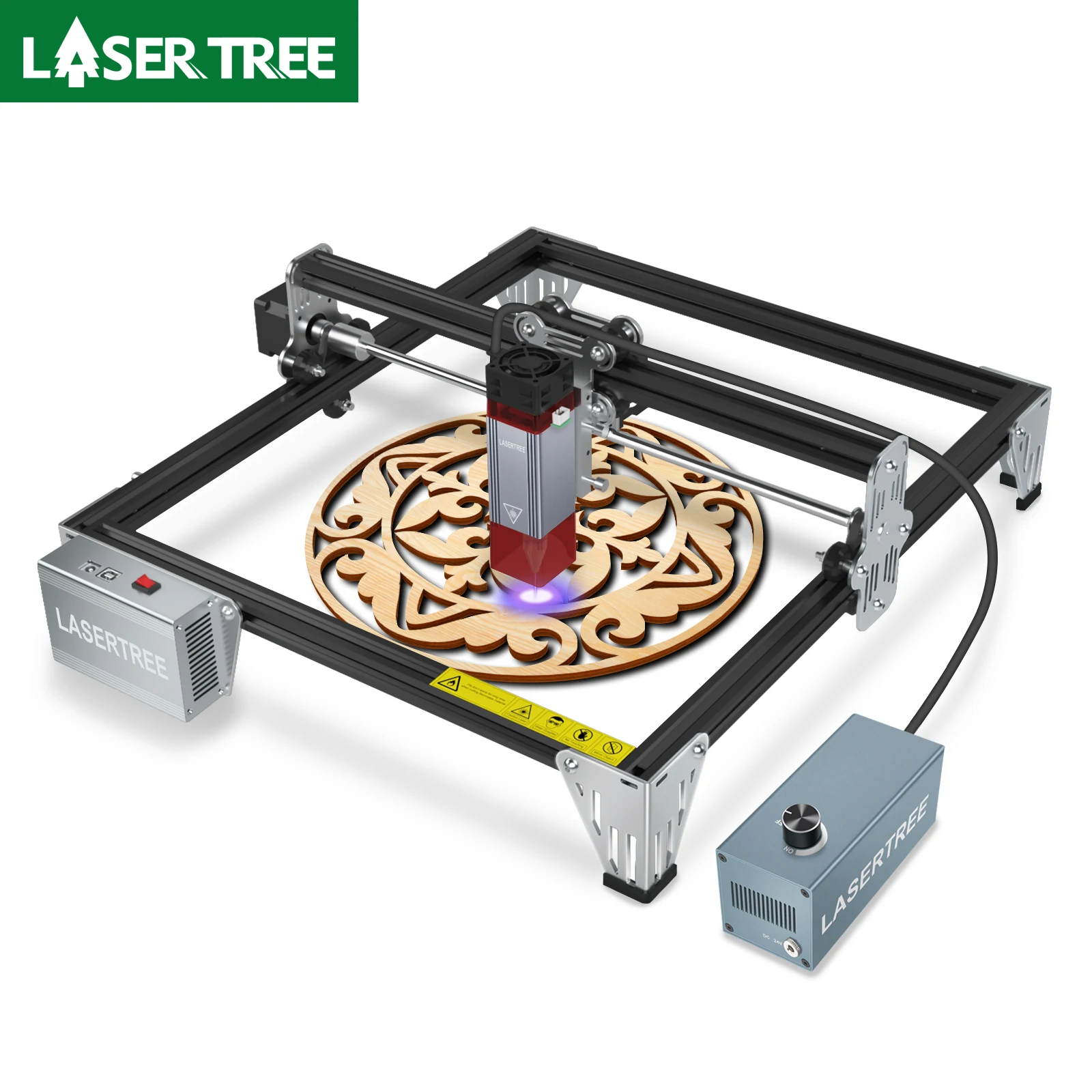 LASER TREE K1 Мини-лазерный гравировальный станок с лазерной головкой 10 Вт, лазерный гравер, резак для деревообработки, TTL, лазерный модуль синего света