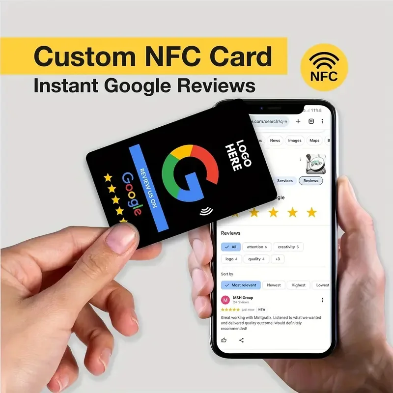 

Карты обзора Google с метками NFC, материал ПВХ 0,84 мм, подходят для бизнеса и офисов — отзывы и продвижение