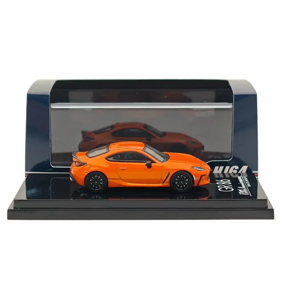 

Hobby Japan 1:64 for GR86 RZ 10th Anniversary Limited With Genuine optional rear spoiler Flame Orange HJ643048P Models Car