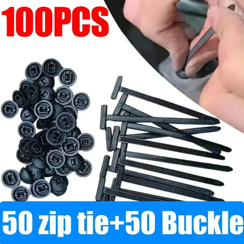 

Car Nylon Cable Tie Buckle Clip Fender Trunk Panel Fastener Engine Guard Underbody Retainer Strap Set Universal Auto Repair Part
