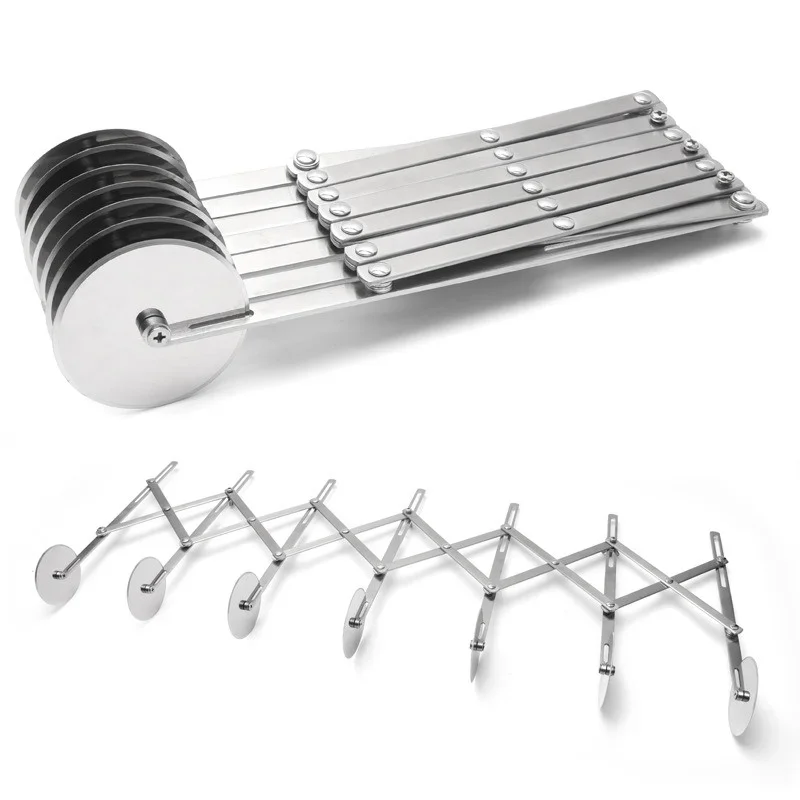 

Stainless Steel Dough Divider 3/5/7 Wheel Cutter Flexible Roller Blade Dough Knife Noodle Pizza Pastry Peeler Baking Pan Tool