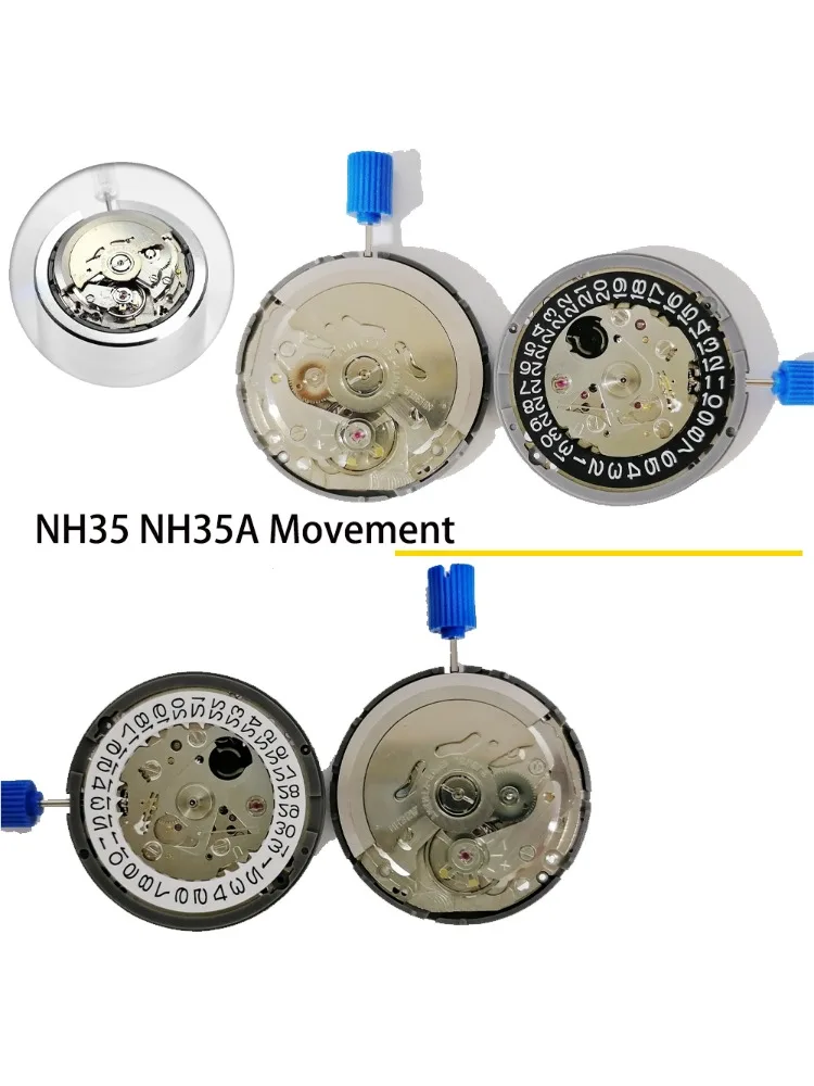2025HOT Japan Origineel NH35 uurwerk kroon op 3.8 3 6 NH35A Zwarte datum automatische mechanische horloge wijzerplaat mods reparatie horlogemaker - afbeelding 2