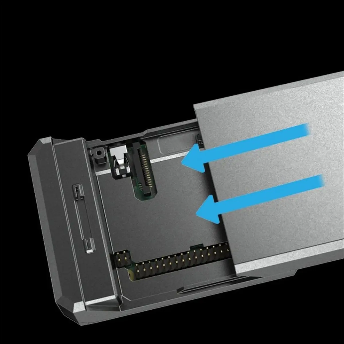 For 4 Case Aluminum Metal Shell Sliding Magnetic Cover Passive Cooling Heat Sink Optional Fan for Pi 4 B