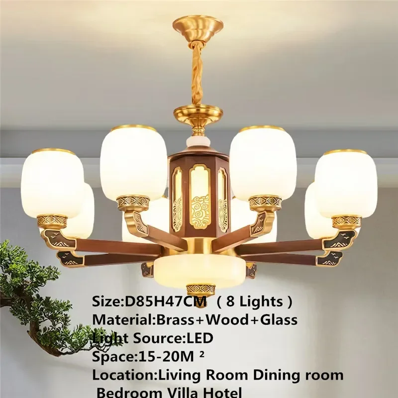 FAIRY Contemporary Luxury Brass Pendent Lamp  Chinese style Living Room Dining Room Bedroom Villa Hotel Sample Room Chandelier