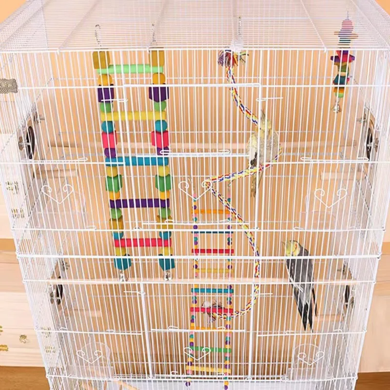 Spacious Vertical Steel Bird Cage Anti-Rust Coating Breathable Design Comfortable Resting Area Heavy Duty Construction Nest