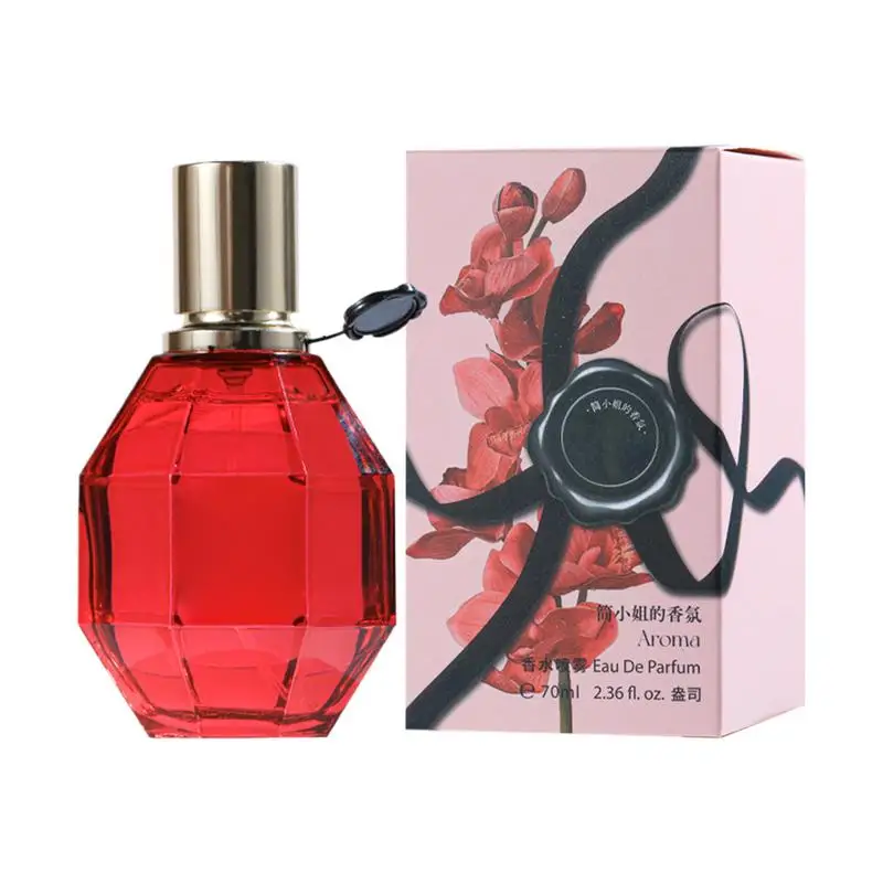 70ml Women's Body Perfume Ruby Flower Bloom Perfume Fresh Longlasting Floral Woody Scent Blooming Beauty Releasing Charm Perfume