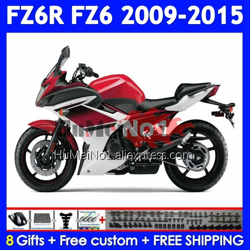 Body For YAMAHA FZ 6R FZ-6R FZ6 FZ6N 372No.23 FZ6R White red 09 10 11 12 13 14 15 2009 2010 2011 2012 2013 2014 2015 Fairing