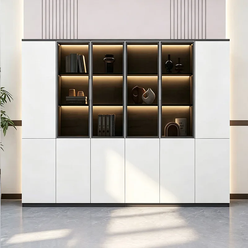 Boss's office light luxury file file cabinet with light storage cabinet locker manager's room background cabinet